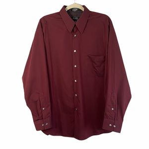 Axcess Mens Button Down Dress Shirt Burgundy 34-35